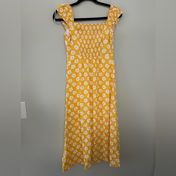 NWT Hello Molly Embrace It All Yellow Floral Midi Dress - Picture 6 of 7